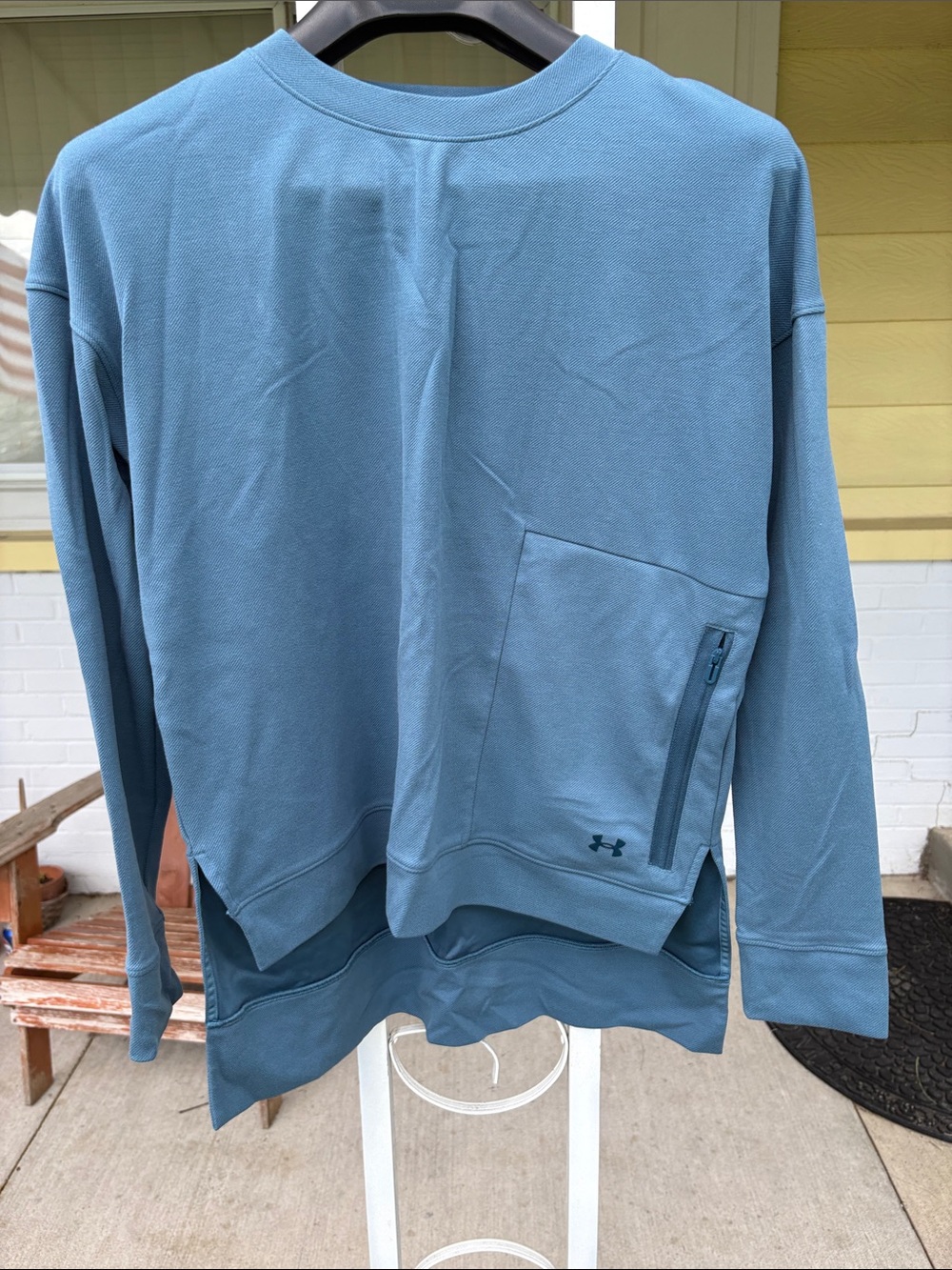 Under Armour Men’s Teal Crewneck Pullover with Zip Pocket